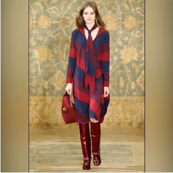 Tory Burch Runway Vogue Lyon Faux Wrap Dress Size 2 - Picture 2 of 16